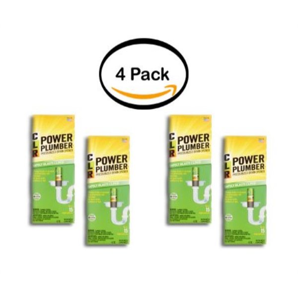pack of 4 clr power plumber pressurized drain opener, 4.5 oz