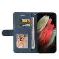 thumbnail image 4 of Case for Samsung Galaxy S21 Ultra 5G Leather Wallet Book Flip Folio Stand View Cover - Blue, 4 of 5
