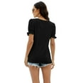 thumbnail image 4 of Camiseta negra WIHOLL con cuello cuadrado y mangas con volantes, talla XL, 4 of 4