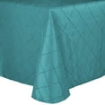 thumbnail image 1 of Ultimate Textile Embroidered Pintuck Taffeta 52 x 70-Inch Oval Tablecloth Turquoise Blue, 1 of 2