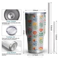 thumbnail image 3 of 30oz Pioneer Flower Floral Print Pattern Tumbler, Double Wall Vacuum Insulated Cup, BPA-Free Leak Proof Lid & Reusable Straws, Hot 12h, Cold 34h, 3 of 6