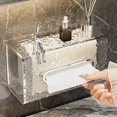 thumbnail image 4 of Caja de pañuelos para guardar toallitas faciales, montada en la pared, para cocina, inodoro, baño, cajón mejorado, 4 of 8