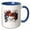 Blue/White, variant on 3drose, Colorful Farmyard Roosters Cut Out, 11oz Mug