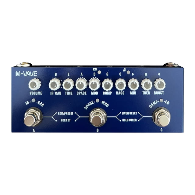 Pedal de efecto M-VAVE CUBE BABY Pedal de efectos combinados de bajo multifuncional portátil con función de interfaz de audio de grabación de teléfono de reproducción de música inalámbrica M-VAVE Pedal de efecto