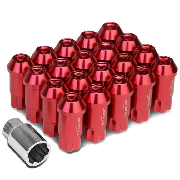 DNA Motoring LN-ZTL-9024-125-RD Open Ended Style 20-Piece M12 x 1.25 Aluminum Alloy Wheel Lug Nuts 1 X Deep Drive Extension (Red)