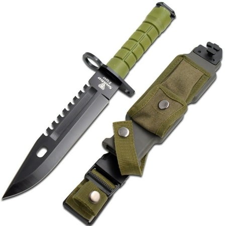Snake Eye Tactical 13 Military Style Tactical Survival Saw Back Knife Green