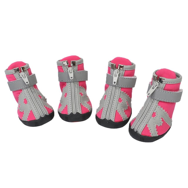para a Prueba de Agua para Mascotas Antideslizantes Cálidos para Mascotas - 5 Rosa Yinane Zapatos de lluvia impermeables para mascotas