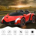 thumbnail image 4 of Gymax 12V 2-Seater Licensed Lamborghini Kids Ride On Car w/ RC & Swing Function Red, 4 of 10