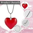 thumbnail image 6 of 1 set 1pc Glass Heart Pendant Necklaces Nylon Rope Necklaces for Women Red 18.23 inch(46.3cm), 6 of 8