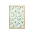 thumbnail image 1 of Leaf Wall Art with Frame, Ivy Patterns with Tiny Green Leaves Branches Creme Contemporary Illustration, Printed Fabric Poster for Bathroom Living Room, 23" x 35", Green Brown, by Ambesonne, 1 of 2