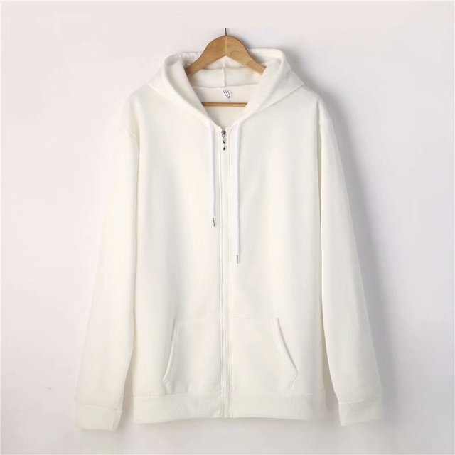Sudadera con capucha y cremallera para hombre y mujer, abrigo de lana de Color sólido, ropa de abrigo suelta informal de algodón, negro, blanco y gris