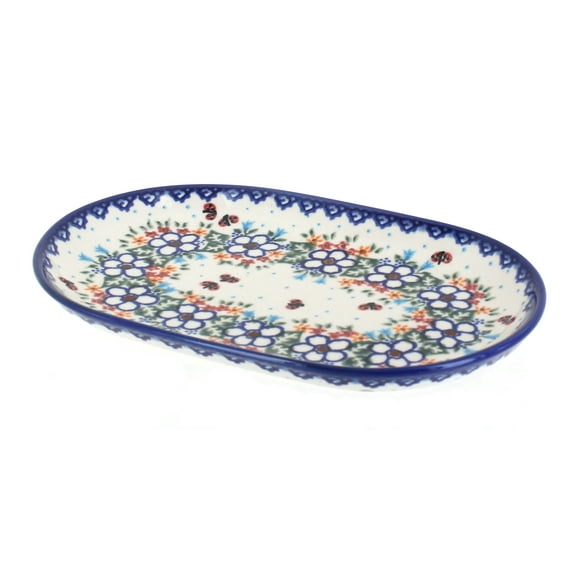 Blue Rose Polish Pottery Scarlett Small Oval Dish