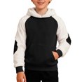 thumbnail image 6 of Tanghaowl Kids Hoodies Child Boys Girls Christmas Long Sleeve Patchwork Hooded Pullover Tops Keep Warm Sweatshirts Clothes Black 5-6 Years, 6 of 7