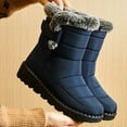 thumbnail image 2 of Women's Boots 2024 Trend Winter Shoes for Woman Winter Boots Ankle Low Heels Botas Mujer Waterproof Snow Boots with Fur Shoes (Black,37), 2 of 6