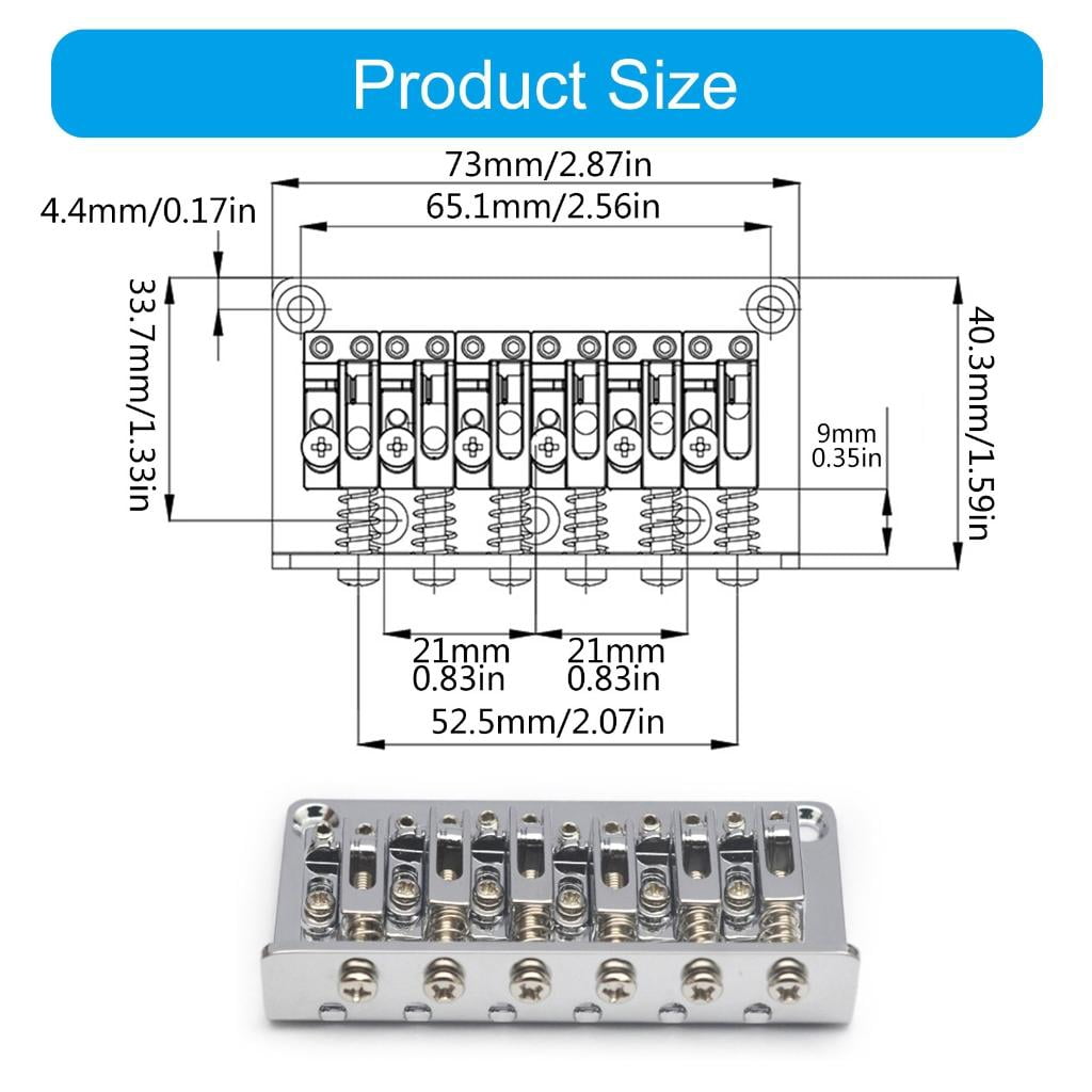 Yihuala Multifuntional 6 String Electric Bass Bridge Bass Guitar Part Music Instrument Hardware Electric Bass Bridge for Guitar
