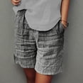 thumbnail image 2 of JIKNTTR Trendy Casual Shorts For Women Summer Shorts Casual Stripe Cotton Printing Straight Leg Pants Thin Shorts For Woman Short Pants Yoga Lounge Active Workout Running Shorts, 2 of 5