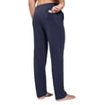 thumbnail image 4 of BALEAF Men's Cotton Sweatpants Open Bottom Yoga Straight Leg Lounge Pajamas Loose Fit Casual Pants with Back Pockets Navy S, 4 of 7