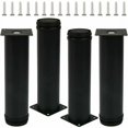 thumbnail image 1 of 4 patas para muebles, patas ajustables negras, patas para muebles de acero inoxidable de 200 mm de altura, patas de mesa engrosadas, patas para muebles, patas para muebles con 16 tornillos de acero, 1 of 5
