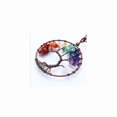 thumbnail image 2 of Tree of Life - Collier Chaîne Colorée en Bronze avec Bijoux Chakra en Pierre Précieuse, 2 of 4