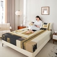 thumbnail image 3 of Castle Fairy Mid Century Gold Square Relief King Sheets 4pcs,Abstract Textured Brush Splash Bedding,Black Cream,1 Flat Sheet, 1 Fitted Sheet and 2 Pillowcases, 3 of 7