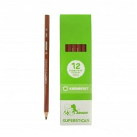 American Spirit Medium Box - American Educational A-3000-0282 Supersticks Colored Pencil, Medium Brown - Box of 12