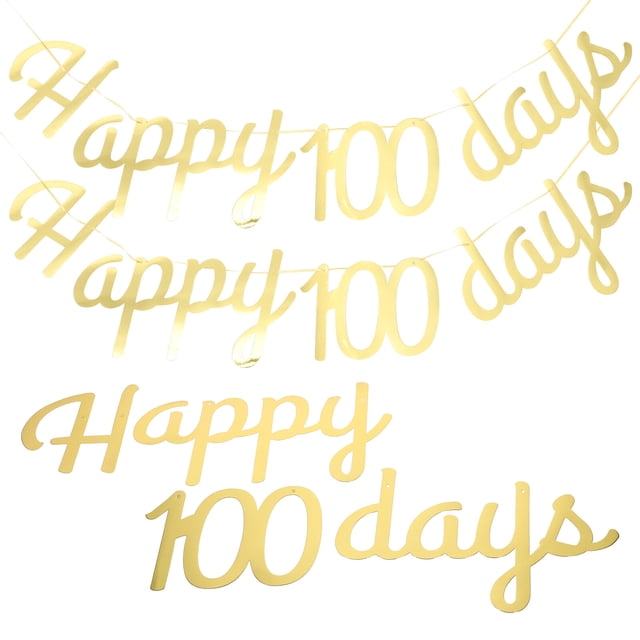 3 pancartas de feliz 100 días para baby shower, aniversario de boda, decoración