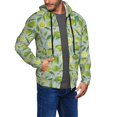 thumbnail image 3 of Zip Up Hoodies for Men - Cute Limes Purple Flowers Long Sleeve Comfrt Men'S Fashion Hoodies & Sweatshirts, Jackets for Men Hoodies Pullover Clothing Clothes with Pouch, 3 of 5