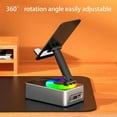 thumbnail image 5 of Wireless Induction Audio Bluetooth Speaker, Bluetooth Audio Power Bracket, 5 in1 Phone Holder Emergency Rechargeable (1500mAh) with Colorful Ambient Light for Tablet iPhone Android (Black), 5 of 6