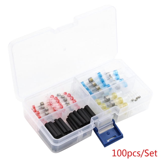 Anillo de soldadura termorretráctil manga a tope terminal eléctrico cable conector impermeable 100 Piezas Vogacara EL3388-00B