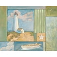 thumbnail image 2 of Paul Brent 24x20 White Modern Wood Framed Wall Art Titled - Lighthouse Collage I, 2 of 5