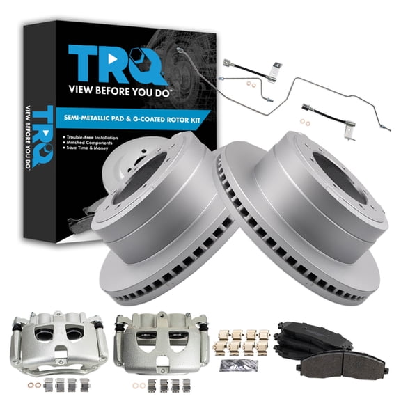 TRQ Brake Pad & Rotor Kit Semi-Metallic Fits 2017-2019 Ford F-350 Super Duty