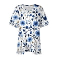 thumbnail image 3 of Womens Oversized Printed V-neck Short Sleeved Top Without Positioning, 3 of 7