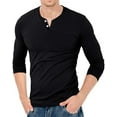 thumbnail image 2 of Aiyino Mens Henley Shirts Slim Fit Long Sleeve Beefy Fashion Casual Top Shirts of Cotton Shirts, 2 of 5