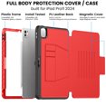 thumbnail image 6 of Allytechgroup iPad Pro 11 Inch 2024 Case, Multi Angle Viewing Stand Auto Sleep Wake Build In Screen Protector Shockproof Protective Flip Case Cover for Apple iPad Pro 11" M4 2024, Red, 6 of 10