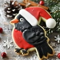thumbnail image 2 of Christmas Crow Wearing Santa Hat Cookie Cutter 4 Inch Made in USA by WONDERTORY, 2 of 8