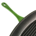 thumbnail image 4 of BergHOFF Neo 2pc Cast Iron 11" Grill Pan with Slotted Steak Press, Green, 4 of 6