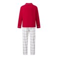 thumbnail image 3 of Family Matching Pajamas Set Solid Long Sleeve Lapel Button Down Tops Plaid Pants Holiday Pajamas, 3 of 10