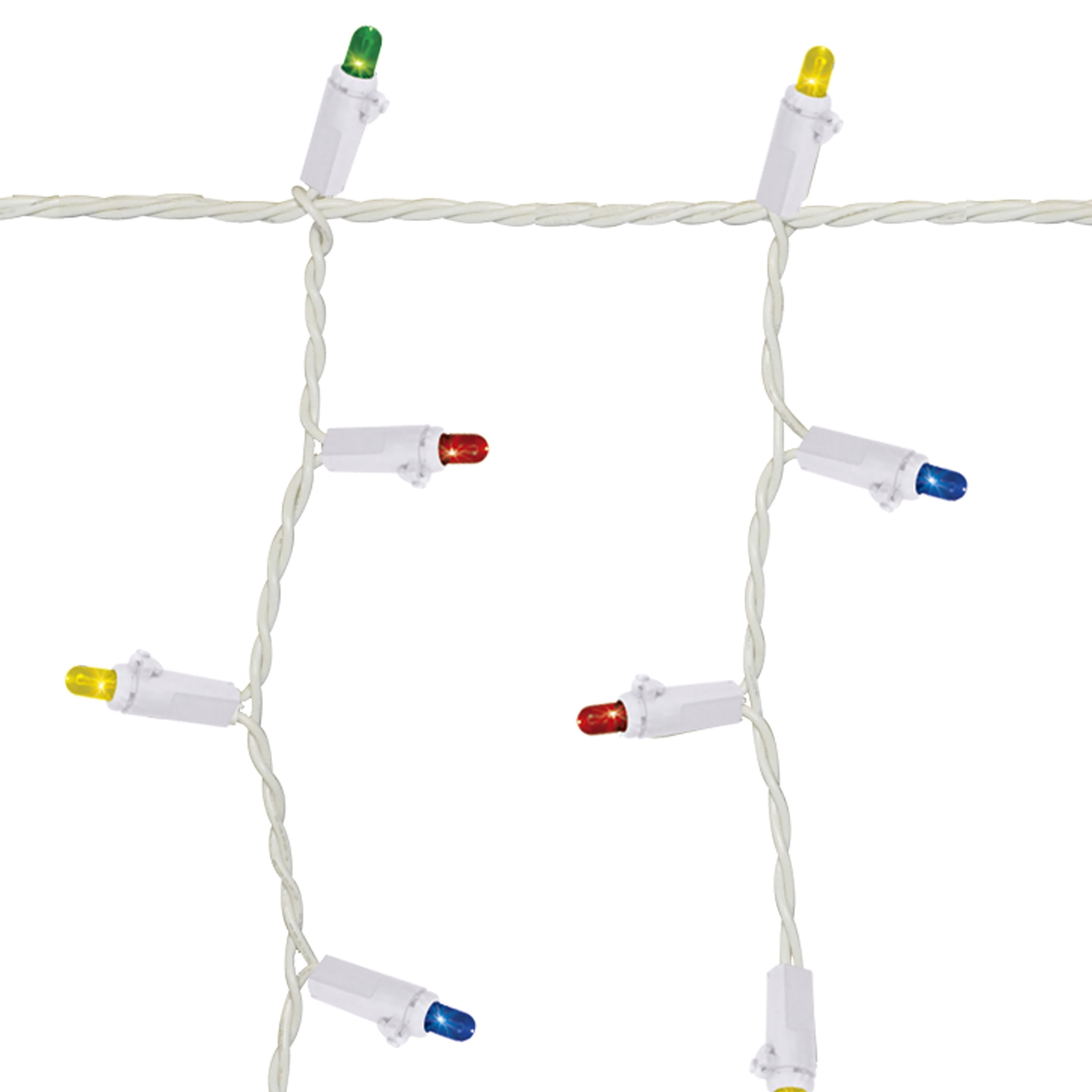 Indoor/Outdoor 200-Count LED High Density Dome Christmas Icicle Lights, Multicolor, White Wire, 15', by Holiday Time