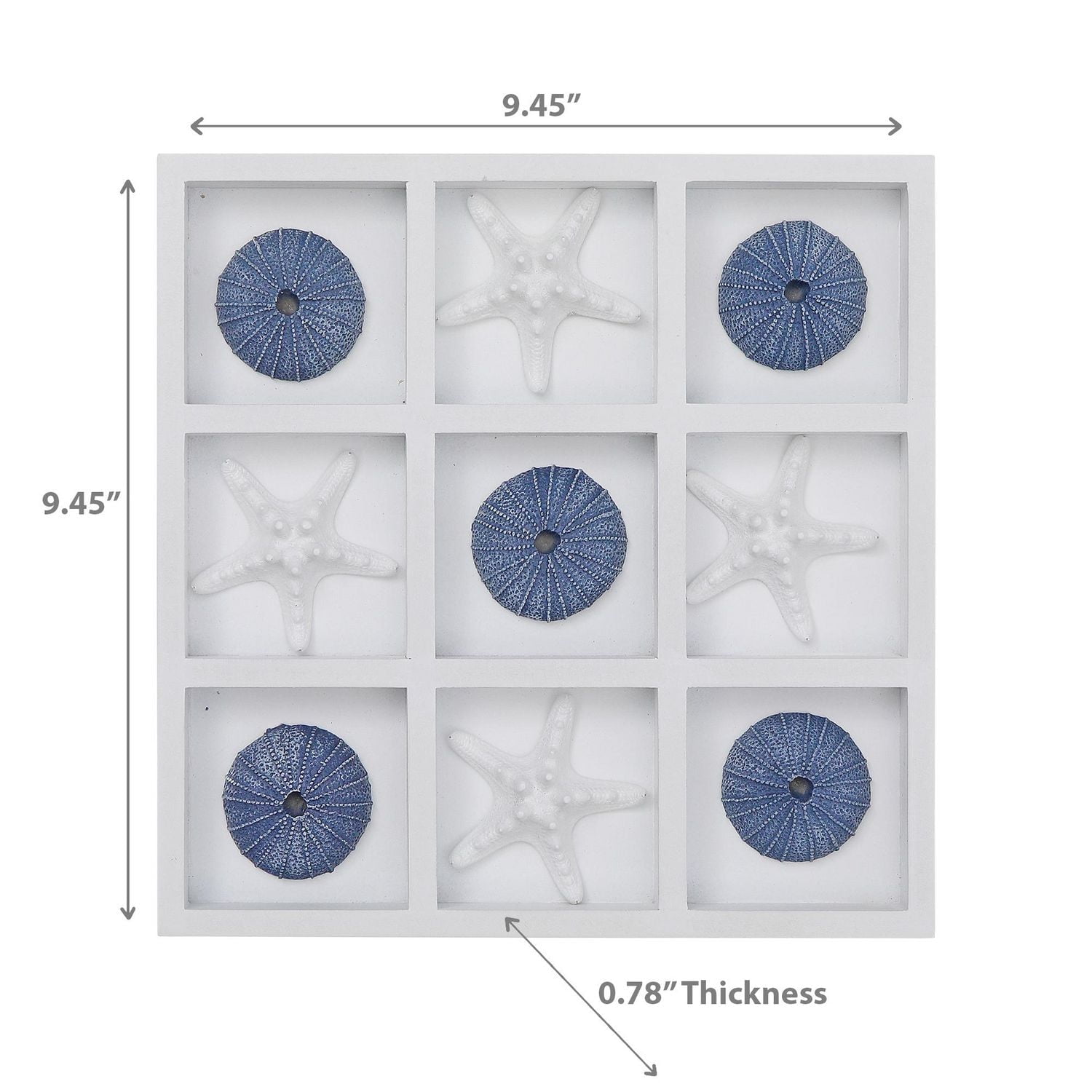 Polyresin Seashore Tic Tac Toe Wood Board
