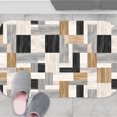 thumbnail image 6 of Mixed Tone Wooden Plank Luxury Flannel Bathroom Mats 16x24, Extra Soft and Absorbent Non-Slip Shower Rug for Bathroom Floor, 6 of 9