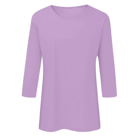 XEDZYT 3/4 Length Sleeve Womens Tops Crew Neck Casual Work Tees Summer Trendy T Shirts Size XL