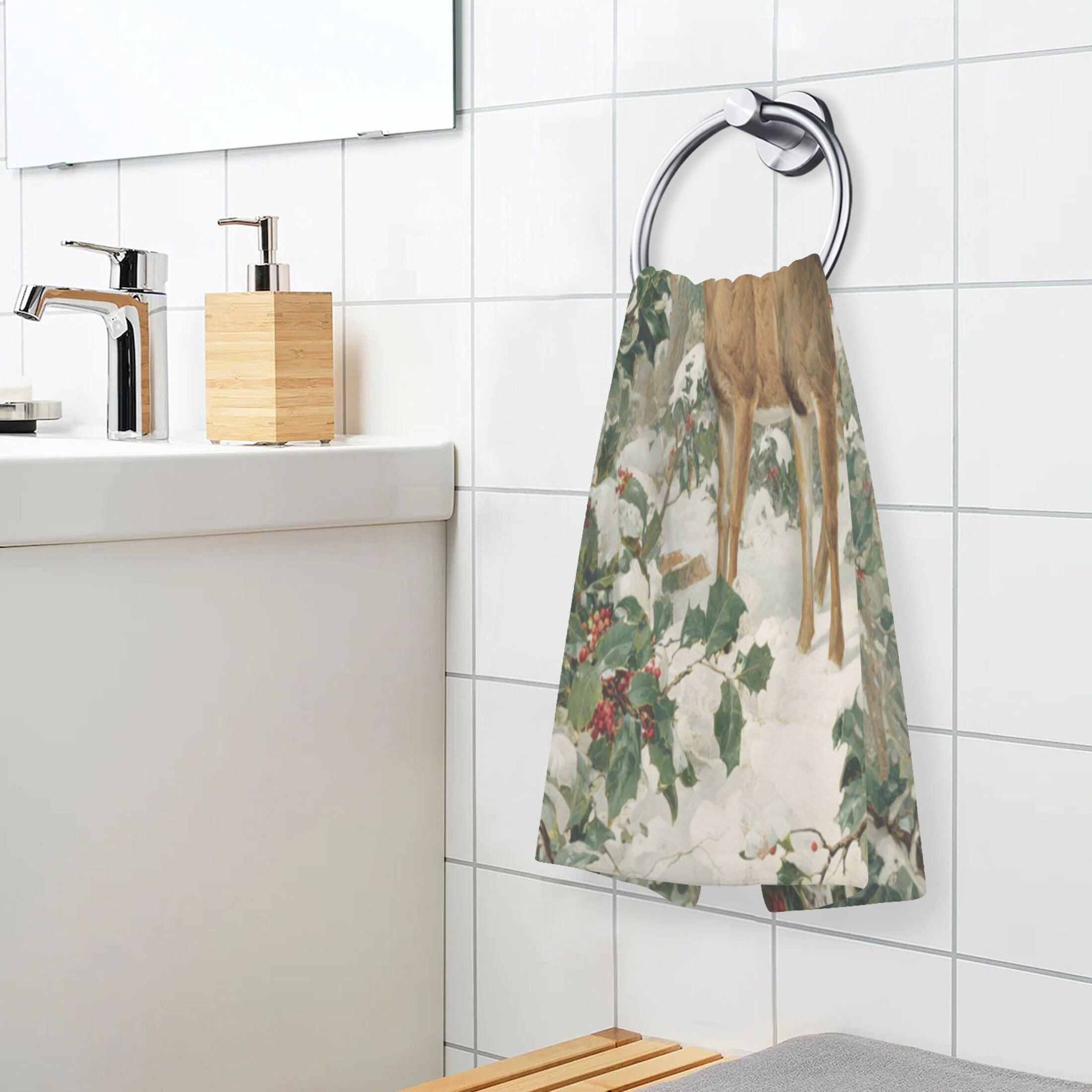 2 Pieces of Cotton Towel Face Towel Set Hand Towel Bath Towel Cotton Bath Towel Sets Two Deer