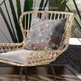 thumbnail image 6 of Glory of Flowers Peacock Throw Pillow with Removable Cover in Gray Red Blue Yellow 16x16, 6 of 7