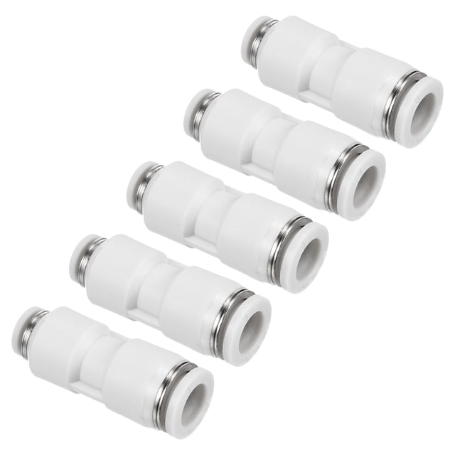 Unique Bargains 8mm à 4mm Réduction Pousser pour Connecter Raccord de Ligne d'Air Blanc, Pack de 5