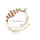 thumbnail image 2 of Pulsera para mujer de tono dorado antiguo con gemas turquesas azules, 2 of 6