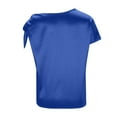 thumbnail image 5 of Summer Womens Tops 2026 Fashion Plus Size Off Shoulder Silk Tops Casual Short Sleeve Asymmetrical Neck Satin Blouse Shirts, 5 of 6