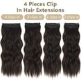 thumbnail image 3 of Clip in Long Wavy Synthetic Hair Extension 20 Inch Chocolate Brown 4PCS Thick Hairpieces Fiber Double Weft Hair for Women, 3 of 7