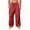 Red, variant on TKKCS Mens Wide Leg Cargo Pants- Loose Fit Breathable Drawstring Elastic Waist Adjustable Hem Casual Outdoor Parachute Pants with Multi Pockets Khaki Size L