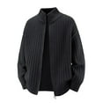 thumbnail image 4 of FYDUU Mens Full Zip Up Cardigan Sweater Men's Autumn Winter Sweater Coat Outdoor Casual Style Stand Collar Zip Cardigan Sweaters Casual Dress Sweaters, 4 of 5