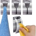 thumbnail image 1 of Juego de 6 toalleros de cocina de acero inoxidable adhesivos sólidos, ganchos autoadhesivos para baño, 1 of 4